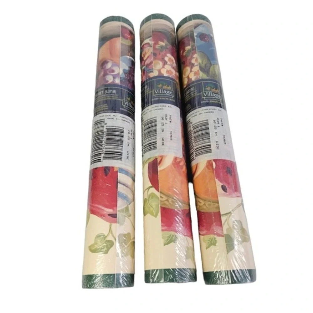 Village Wallpaper Border Fruit Wall Decor‎ 15 yds Total Grapes Leaves Berries Nw